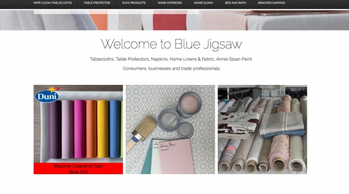 Blue Jigsaw Tablecloths, Napkins & Bed Linen