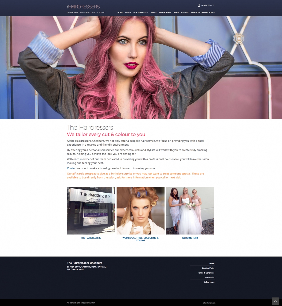 New website for The Hairdressers Cheshunt Brand new site, stunning images and full of information about their services